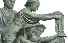 Фрагмент барельефа, посвящённого нижегородцам, жертвующим своё имущество на организацию ополчения.